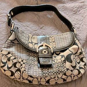 Coach Soho flap black/grey, used less than 5 times